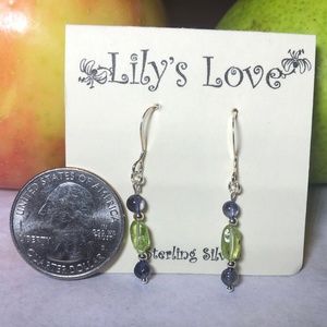 Peridot and Iolite Earrings